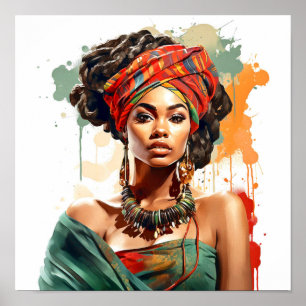 African American Woman Painting  Poster