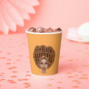 African American Woman Paper Cups