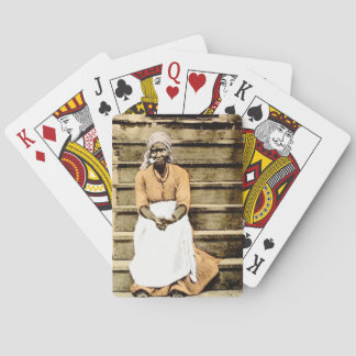 African American Woman Playing Cards