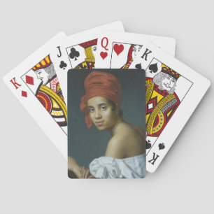African American Woman Playing Cards