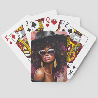 African American Woman Playing Cards