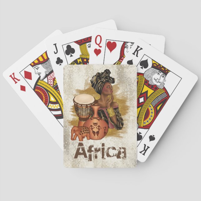 African American Woman Playing Cards (Back)