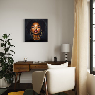 African American Woman Portrait Artwork Canvas Print