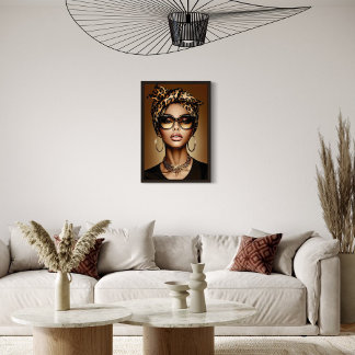 African American Woman Portrait Artwork  Canvas Print