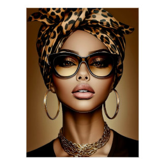 African American Woman Portrait Artwork  Poster