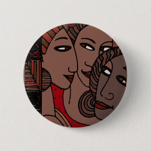 African American Women 6 Cm Round Badge