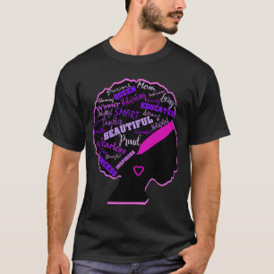 African American Women Afro Wordal Word Hair Women T-Shirt