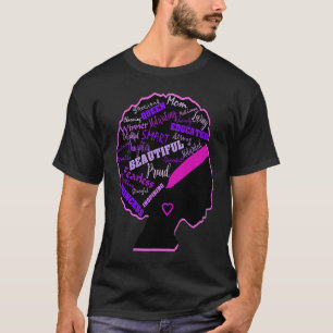 African American Women Afro Wordal Word Hair Women T-Shirt