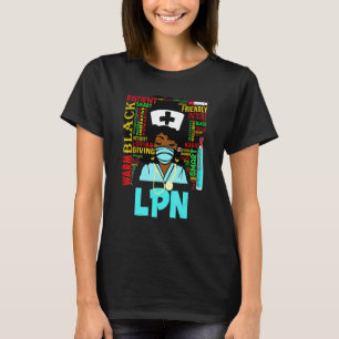 African American Women Black Lpn Nurse T-Shirt