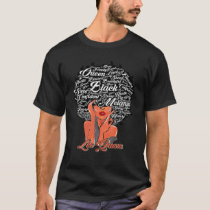African American Women Leo Queen Birthday July Aug T-Shirt