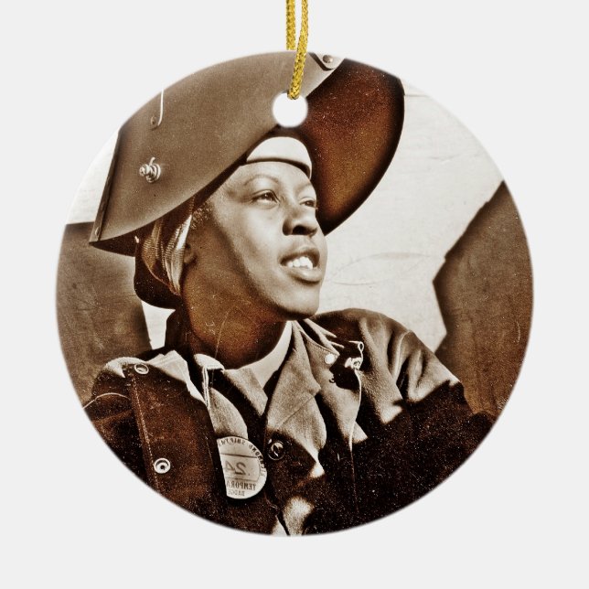 African American Women Patriots Ceramic Tree Decoration (Front)