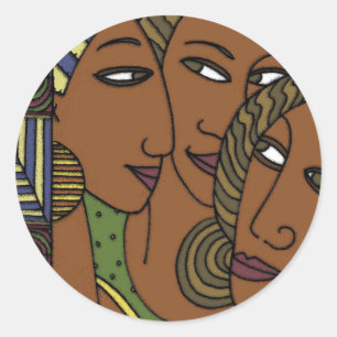 African American women sister friends Classic Round Sticker