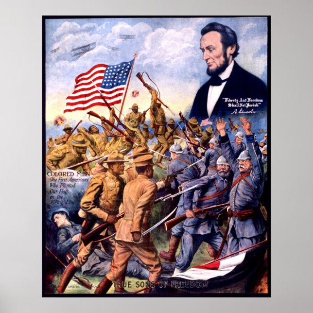African American WWI TRUE SONS OF FREEDOM Heroes Poster (Front)