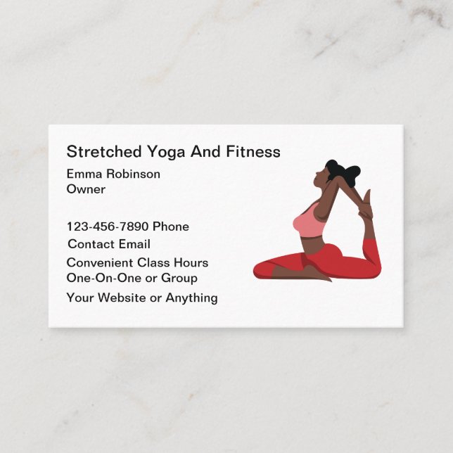 African American Yoga Instructor Business Cards (Front)