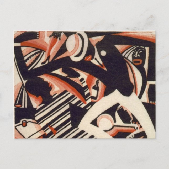 African Americans 1920s - Drawing in Two Colors Postcard (Front)
