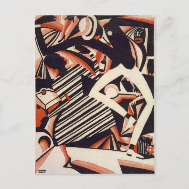 African Americans 1920s - Drawing in Two Colours Postcard (Front)