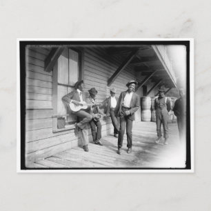 African Americans Waiting for the Boat c1902 Postcard