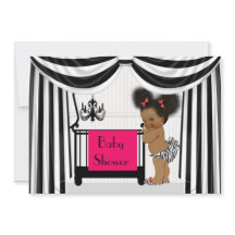 African AmericanZebra Print and Drapes Baby Shower