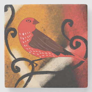 African animal,Africa, animals,bird,red, Stone Coaster