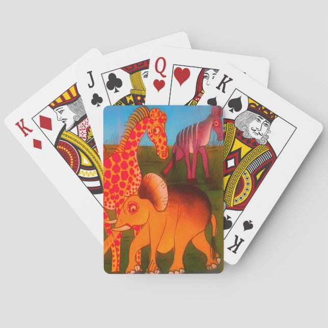 African Animal Art Print Playing Cards (Back)