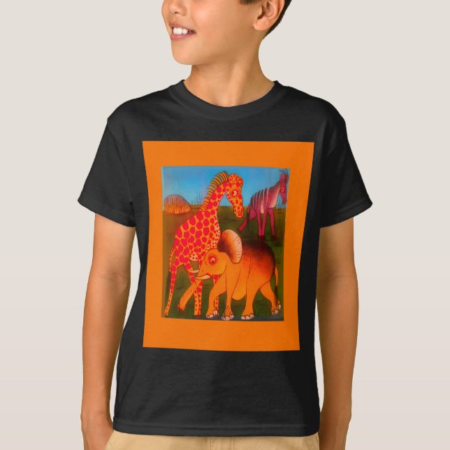 African Animal Art Print T-Shirt (Front)