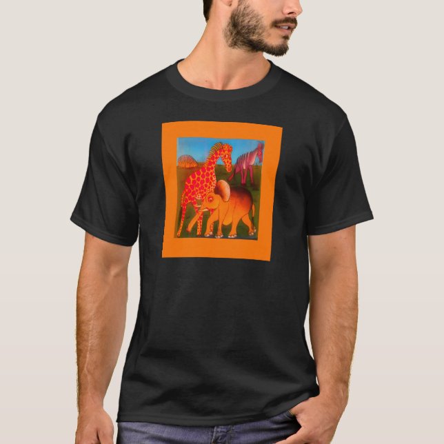 African Animal Art Print T-Shirt (Front)