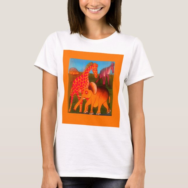 African Animal Art Print T-Shirt (Front)