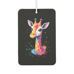 African animal art The colorful giraffe for funny Car Air Freshener