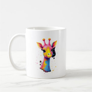 African animal art The colorful giraffe for funny Coffee Mug