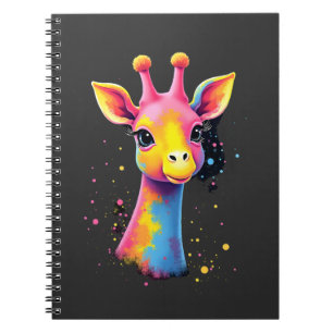 African animal art The colorful giraffe for funny Notebook