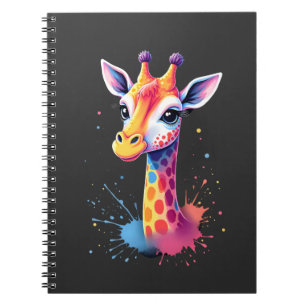 African animal art The colorful giraffe for funny Notebook