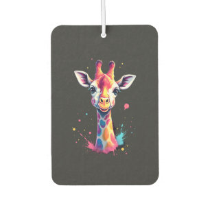 African animal art The colourful giraffe for funny Car Air Freshener