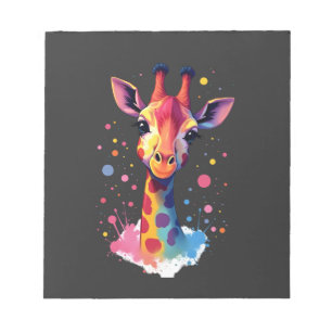 African animal art The colourful giraffe for funny Notepad