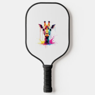 African animal art The colourful giraffe for funny Pickleball Paddle