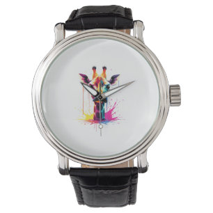 African animal art The colourful giraffe for funny Watch