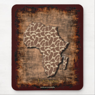 African Animal Grunge Map of AFRICA Wildlife Mouse Mat