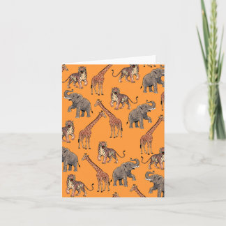 African Animal Pattern Card