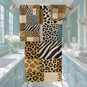 African Animal Print Patchwork Design Towel Set
