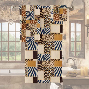 African Animal Print Patchwork Design Towel Set