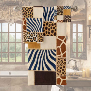 African Animal Print Patchwork Design Towel Set