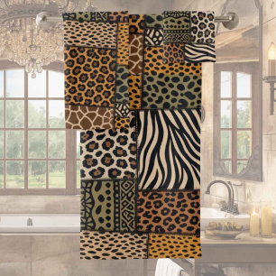 African Animal Print Patchwork Design Towel Set