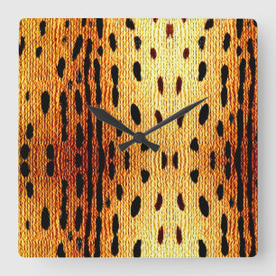 African Animal Print  Square Wall Clock