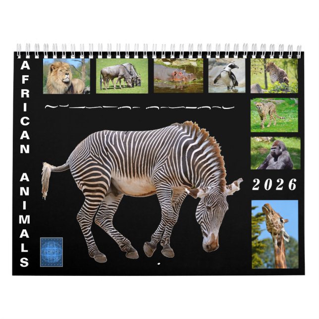 African animals 12 month calendar (Cover)