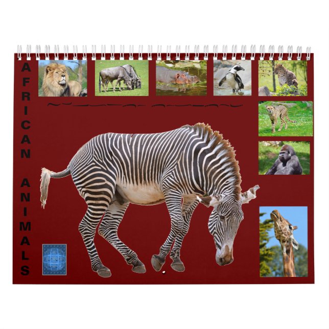 African animals 12 month calendar (Cover)