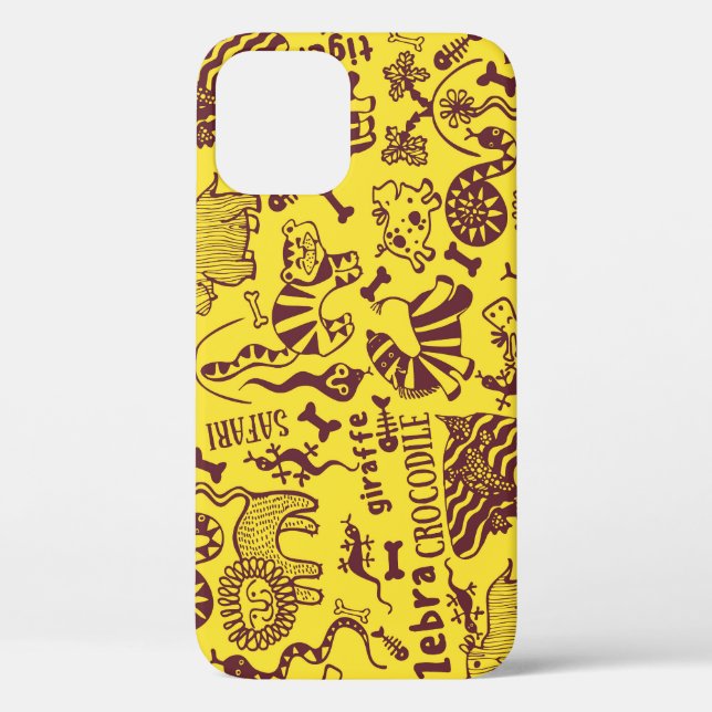 African Animals: Cultural Seamless Pattern. Case-Mate iPhone Case (Back)