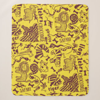 African Animals: Cultural Seamless Pattern. Sherpa Blanket