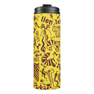 African Animals: Cultural Seamless Pattern. Thermal Tumbler