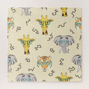 African Animals: Cute Seamless Pattern Jigsaw Puzzle