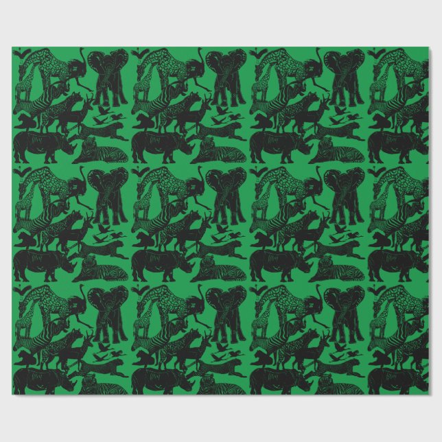 African Animals Cute Unique Gift Wrapping Paper (Flat)