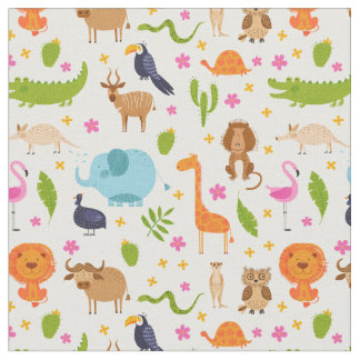 African animals fabric
